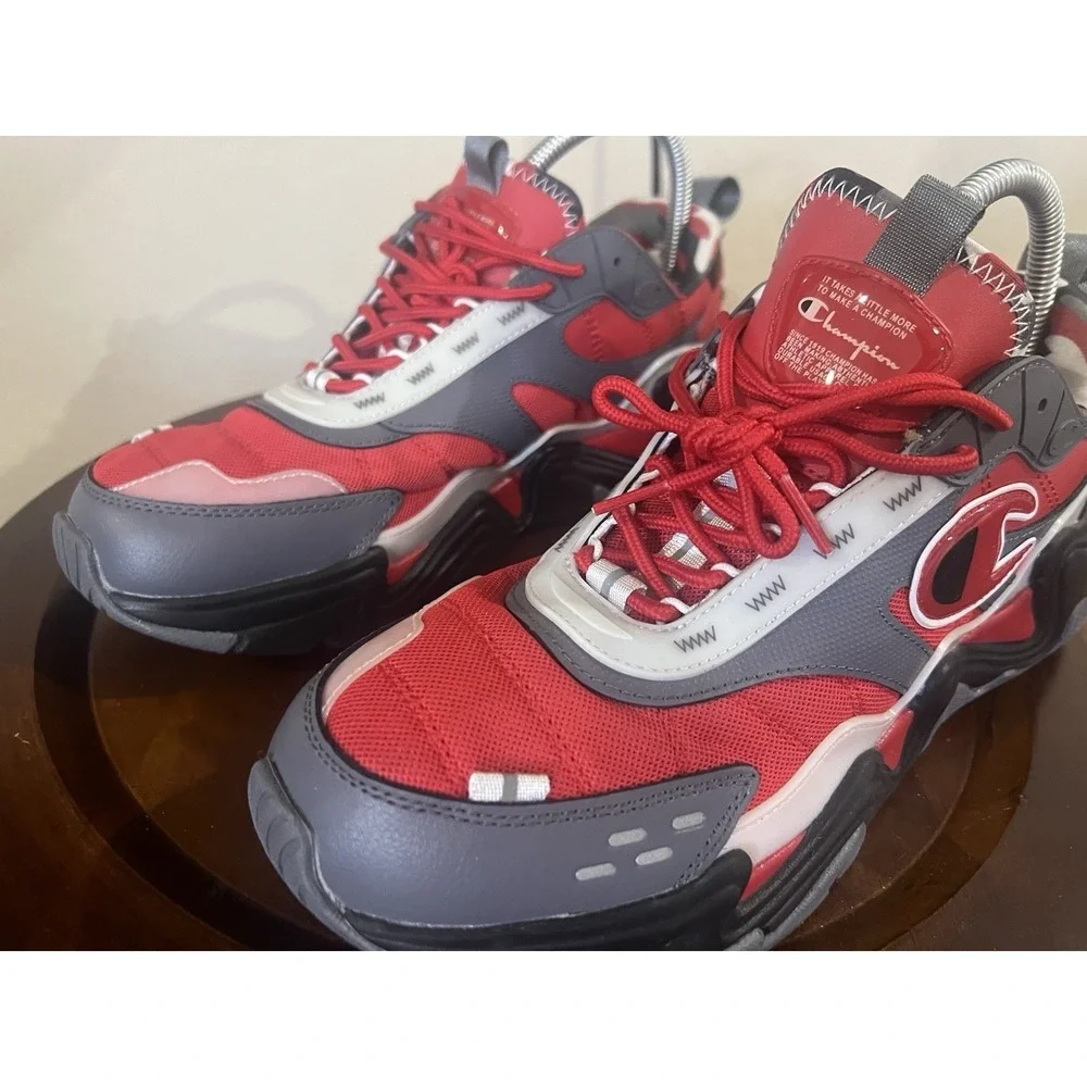 Champion Hyper C Flood Scarlet Gray Black Mens 9 .5 Sneakers Trainers Athletic‎